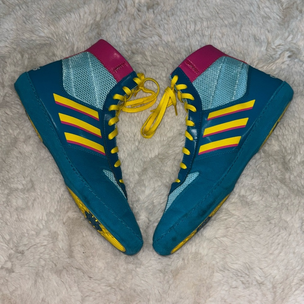 Teal Adidas Combat Speed 5 Wrestling Shoes Sz11.5